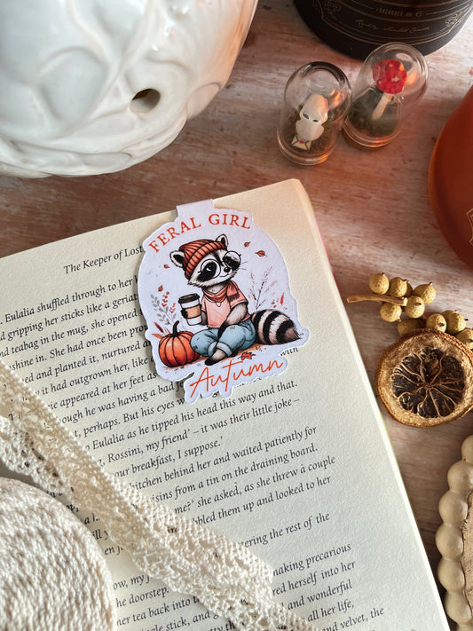 Feral Girl Autumn Magnetic Bookmark