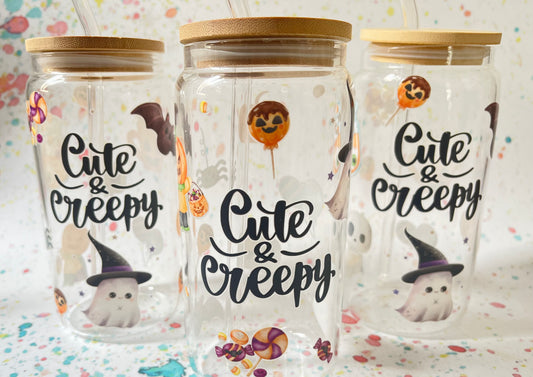 Cute & Creepy Orange & Black Libby Glass 540ml