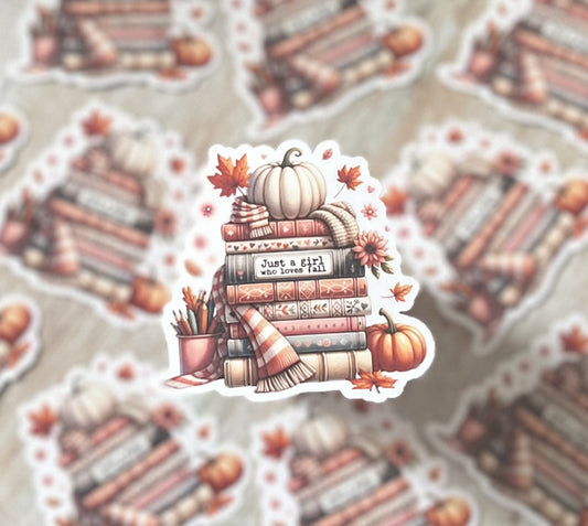 Fall Girl Laminated Sticker